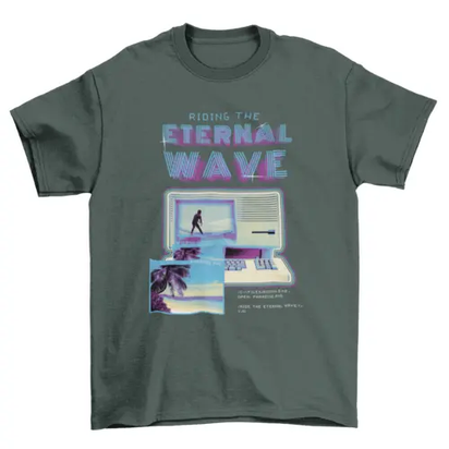 Astonishing Surfing retro Computer vaporwave quote 