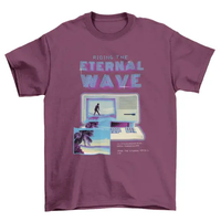 Astonishing Surfing retro Computer vaporwave quote "Riding the eternal AO