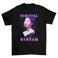 Future Cyber Computer Simulation t-shirt robot Virtual android girl AO