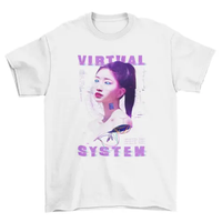 Future Cyber Computer Simulation t-shirt robot Virtual android girl AO