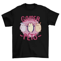 Cute gamer pets t-shirt design AO