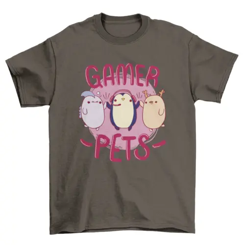 Cute gamer pets t-shirt design AO