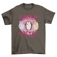 Cute gamer pets t-shirt design AO