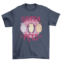 Cute gamer pets t-shirt design AO