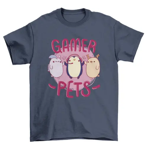 Cute gamer pets t-shirt design AO