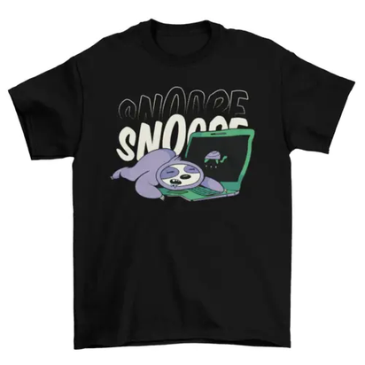 Sloth sleeping on laptop t-shirt AO