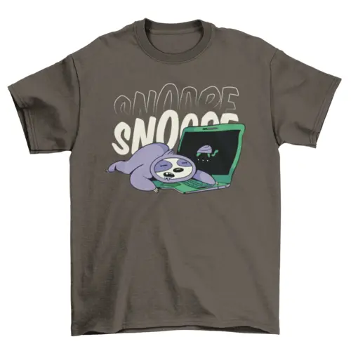 Sloth sleeping on laptop t-shirt AO