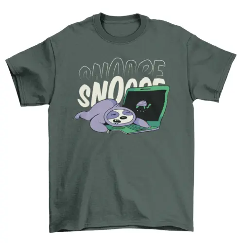 Sloth sleeping on laptop t-shirt AO