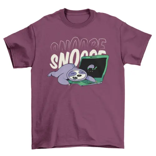 Sloth sleeping on laptop t-shirt AO