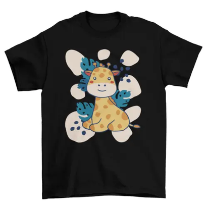 Baby giraffe and leaves t-shirt AO