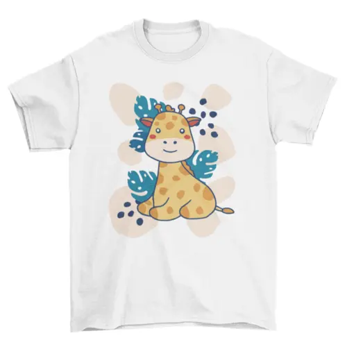 Baby giraffe and leaves t-shirt AO