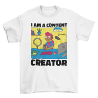 Cartoon man with technology t-shirt AO