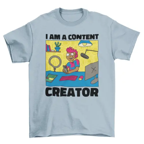 Cartoon man with technology t-shirt AO