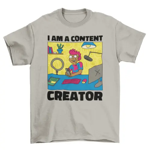 Cartoon man with technology t-shirt AO