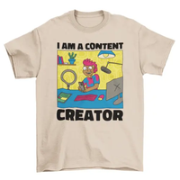Cartoon man with technology t-shirt AO