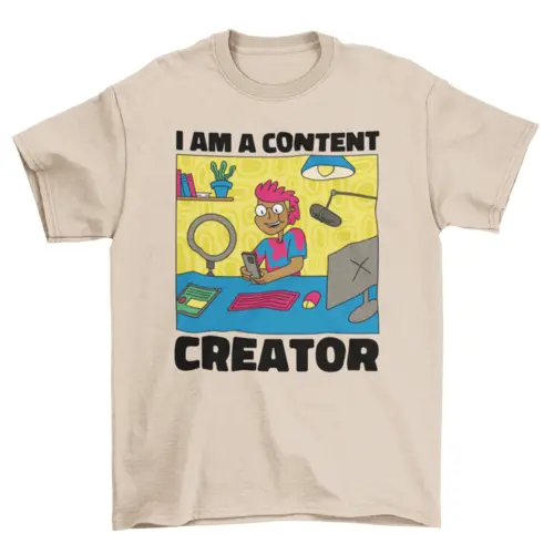 Cartoon man with technology t-shirt AO