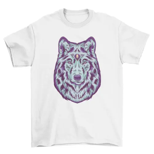 Wolf wild animal head t-shirt AO