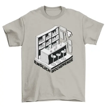 Pub bar with alcoholic drinks t-shirt AO