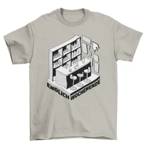 Pub bar with alcoholic drinks t-shirt AO