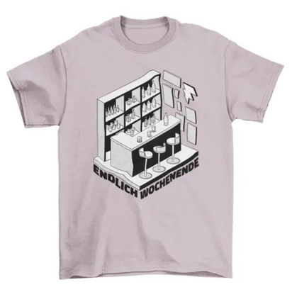 Pub bar with alcoholic drinks t-shirt AO