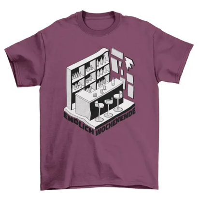 Pub bar with alcoholic drinks t-shirt AO