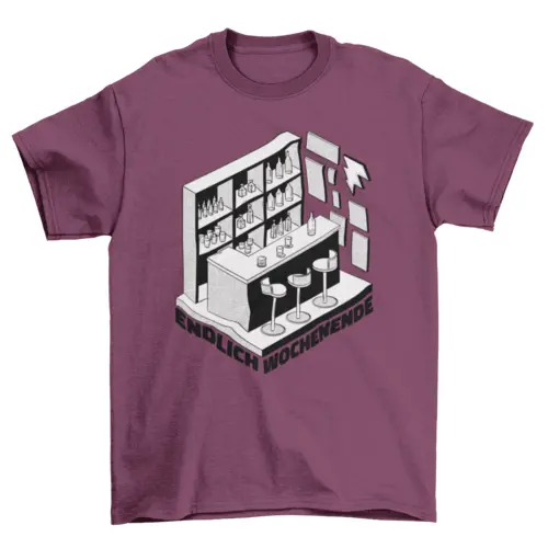 Pub bar with alcoholic drinks t-shirt AO