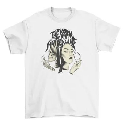 Woman and skeleton creepy t-shirt AO