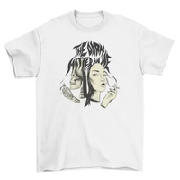 Woman and skeleton creepy t-shirt AO