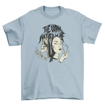 Woman and skeleton creepy t-shirt AO