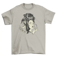 Woman and skeleton creepy t-shirt AO