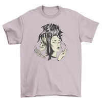 Woman and skeleton creepy t-shirt AO