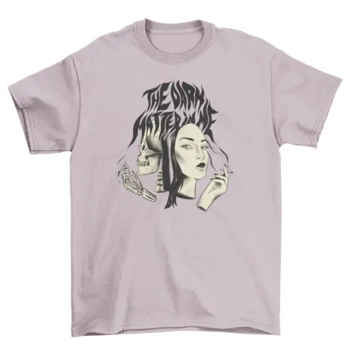 Woman and skeleton creepy t-shirt AO