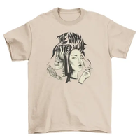 Woman and skeleton creepy t-shirt AO