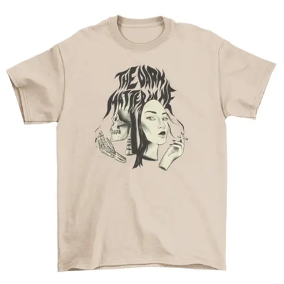 Woman and skeleton creepy t-shirt AO