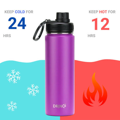 DRINCO® 22oz Stainless Steel Sport Water Bottle - Deep Purple AO