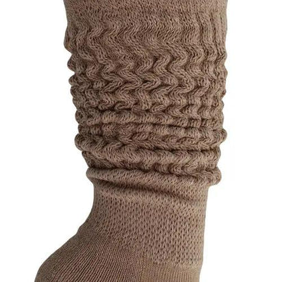Beige Slouchy Scrunch Socks for Women Heavy Slouch Knee High Socks AO