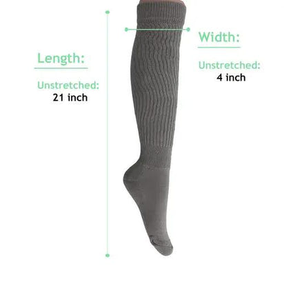 Gray Slouch Socks for Women Knee High Socks Shoe Size 5 to 10. AO