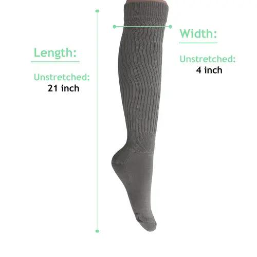 Gray Slouch Socks for Women Knee High Socks Shoe Size 5 to 10. AO