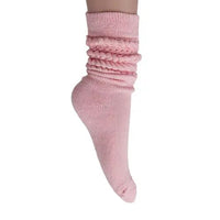 Pink Slouch Socks for Women Knee High Boot Long Cotton Scrunch Socks AO