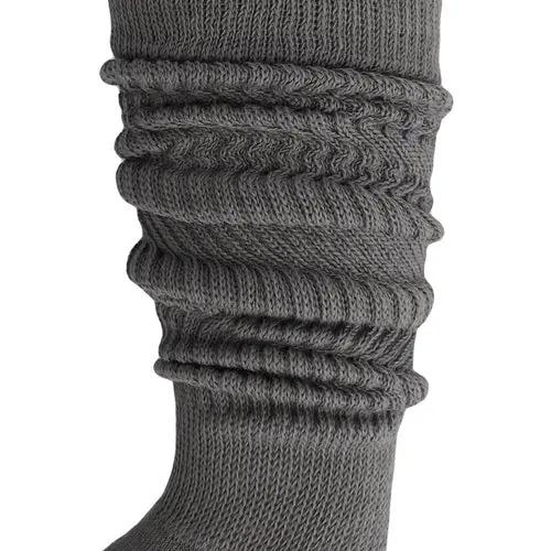 Gray Slouch Socks for Women Knee High Socks Shoe Size 5 to 10. AO