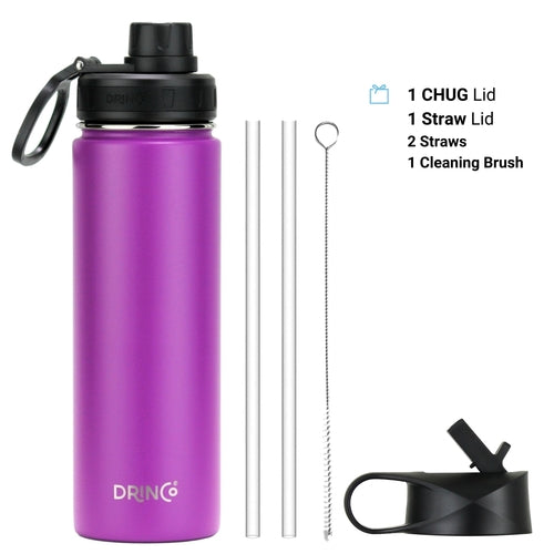 DRINCO® 22oz Stainless Steel Sport Water Bottle - Deep Purple AO