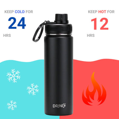 DRINCO® 22oz Stainless Steel Sport Water Bottle - Black AO