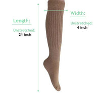 Beige Slouchy Scrunch Socks for Women Heavy Slouch Knee High Socks AO