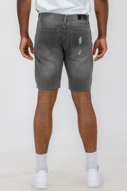 Mens Distressed Denim Shorts AO