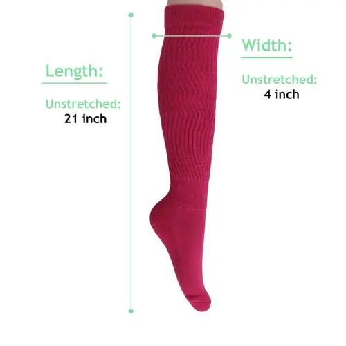 Fuchsia Slouch Socks for Women Boot Socks 2 Pairs Shoe Size 5 to 10 AO