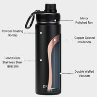 DRINCO® 22oz Stainless Steel Sport Water Bottle - Black AO