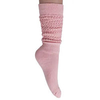 Pink Slouch Socks for Women Knee High Boot Long Cotton Scrunch Socks AO