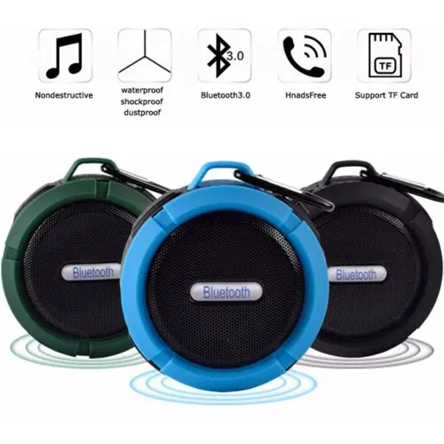 Mini Portable Waterproof Bluetooth Speaker with Suction Cup AO