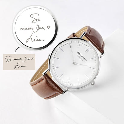 Handwriting Gifts for Groom, Engraved Watch for Men AO