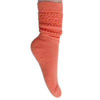 Light Orange Slouch Socks for Women Cotton Knee High Shoe Size 5 to 10 AO